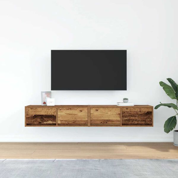 vidaXL TV-Schr&auml;nke 2 Stk. Altholz-Optik 80x31x25,5 cm Holzwerkstoff