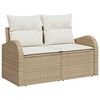 vidaXL Gartensofa-set mit Kissen mit Speicher 9 pcs Beige Poly Rattan