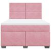 vidaXL Boxspringbett mit Matratze Rosa 160x200 cm Samt