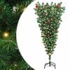 vidaXL Umgedrehter Kunst Weihnachtsbaum mit Kugelset Gr&uuml;n 150 cm PVC