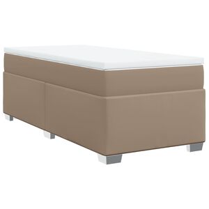vidaXL Boxspringbett mit Matratze Cappuccino-Braun 80x200cm Kunstleder