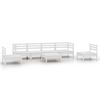 vidaXL 7-tlg. Garten-Lounge-Set Wei&szlig; Massivholz Kiefer