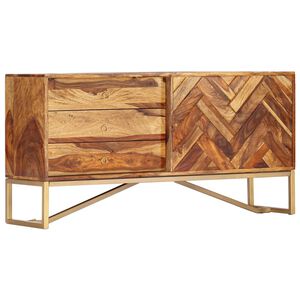 vidaXL Sideboard 118x30x60 cm Massivholz Akazie