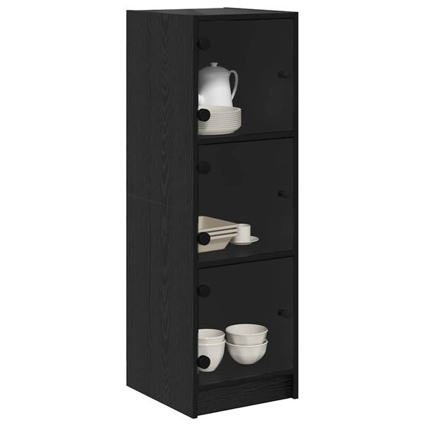 vidaXL Highboard Schwarz Eichen-Optik 35 x 37 x 109 cm Holzwerkstoff