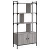 vidaXL B&uuml;cherregal mit T&uuml;ren Grau Sonoma 76,5x30x154,5cm Holzwerkstoff