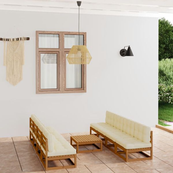 vidaXL 9-tlg. Garten-Lounge-Set mit Kissen Kiefer Massivholz