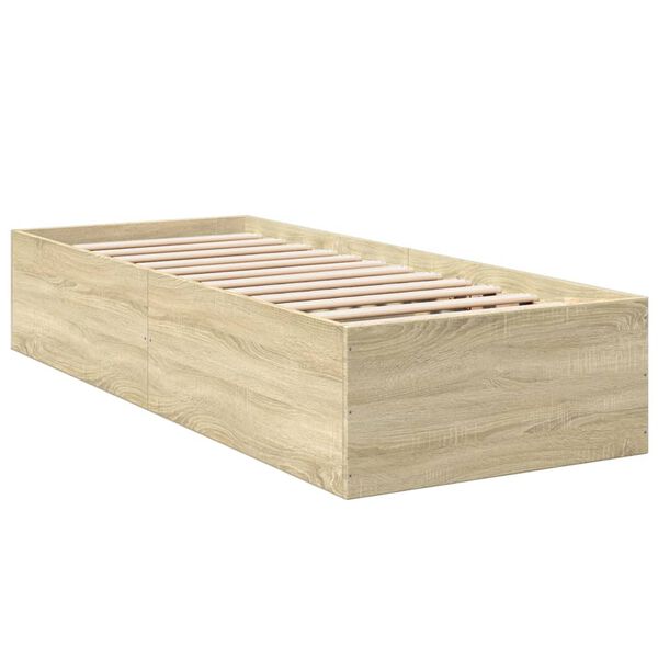 vidaXL Bettgestell Sonoma-Eiche 90x200 cm Holzwerkstoff