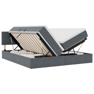 vidaXL Aufbewahrungsbett mit Matratze Dunkelgrau 100 x 200 cm