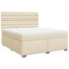 vidaXL Boxspringbett mit Matratze Creme 180x200 cm Stoff