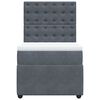 vidaXL Boxspringbett mit Matratze Dunkelgrau 90x200 cm Samt