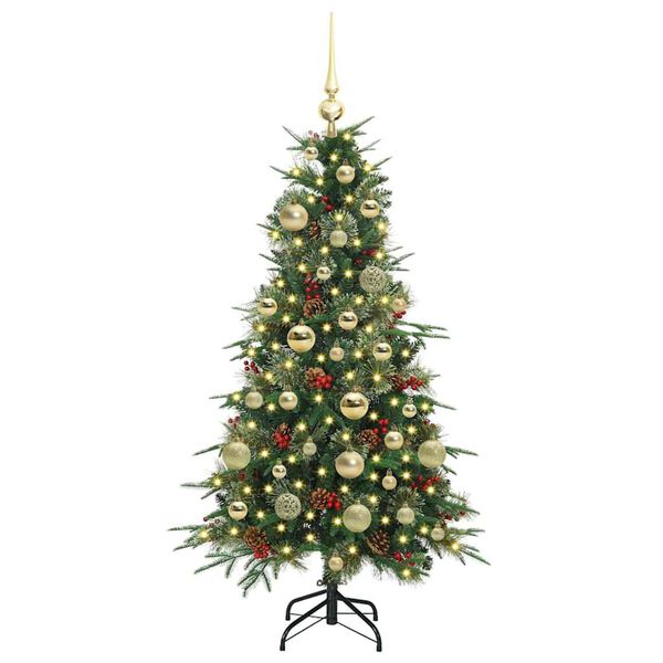 vidaXL K&uuml;nstlicher klappbarer Weihnachtsbaum Gr&uuml;n 120 cm PE und PVC