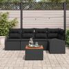 vidaXL Gartensofa-set mit Kissen 6 pcs Schwarz Poly-Rattan