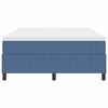 vidaXL Boxspringbett Blau und Wei&szlig; 160 x 200 cm Cordstoff
