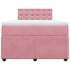 vidaXL Boxspringbett mit Matratze Rosa 120x200 cm Samt
