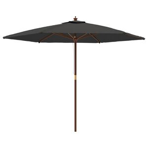 vidaXL Sonnenschirm mit Holzmast Anthrazit 299x240 cm