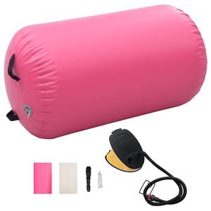 vidaXL Aufblasbare Gymnastik-Rolle mit Pumpe 100x60 cm PVC Rosa