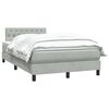 vidaXL Boxspringbett mit Matratze Hellgrau 120x210 cm Samt