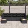 vidaXL Gartensofa-set mit Kissen mit Speicher 7 pcs Schwarz Polyrattan
