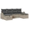 vidaXL Gartensofa-set mit Kissen 6 pcs Hellgrau Poly-Rattan