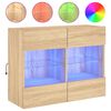 vidaXL TV-Wandschrank mit LED-Leuchten Sonoma-Eiche 78,5x30x60,5 cm