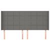 vidaXL Kopfteil mit Ohren Dunkelgrau 163x16x118/128 cm Stoff