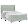 vidaXL Boxspringbett mit Kopfteil Hellgrau 140 x 200 cm Samt