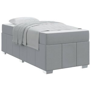 vidaXL Bettrahmen mit Matratze Hellgrau 80 x 200 cm Stoff