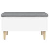 vidaXL Sitzbank mit Stauraum Wei&szlig; 82x42x46 cm Holzwerkstoff
