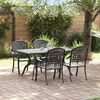 vidaXL Garten Essgruppe 5 pcs Schwarz Aluminium