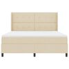 vidaXL Boxspringbett mit Matratze Creme 180 x 200 cm Stoff