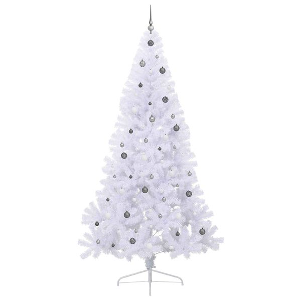 vidaXL K&uuml;nstlicher Weihnachtsbaum Wei&szlig; 240 cm PVC und Stahl