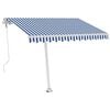 vidaXL Elektrische Markise 4 x 3 m Gr&uuml;n-wei&szlig; gestreift 100% Polyester
