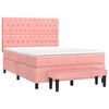 vidaXL Boxspringbett mit Matratze Rosa 140x190 cm Samt
