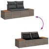 vidaXL Garten-Sofa-Set mit Kissen 6 pcs Grau Poly Rattan