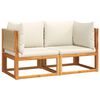 vidaXL Gartensofas-Ecke mit Kissen 2 Stk. Holz Akazie & Seil