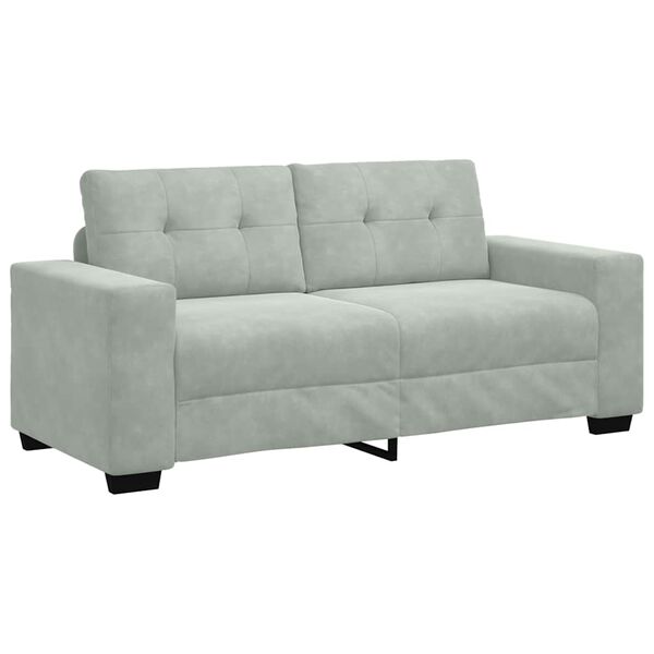 vidaXL Zweisitzer-Sofa Hellgrau 140 cm Samt