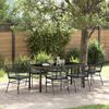 vidaXL Garten Essgruppe 7 pcs Schwarz Poly-Rattan