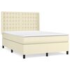 vidaXL Boxspringbett mit Matratze Creme 140x190 cm Kunstleder