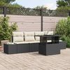 vidaXL Sofa Set mit Kissen 5 pcs Schwarz und Creme Poly-Rattan