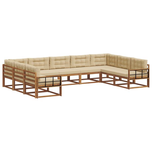 vidaXL Outdoor-Sofagarnitur mit Kissen 9 pcs Natur und Beige