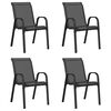 vidaXL Stapelbare Gartenst&uuml;hle 4 Stk. Schwarz Textilene