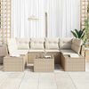 vidaXL Gartensofa-set mit Kissen 8 pcs Beige und Creme Poly-Rattan