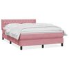 vidaXL Boxspringbett mit Matratze Rosa 160x220 cm Samt