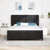 vidaXL Boxspringbett mit Matratze Schwarz 200 x 180 cm Polyester