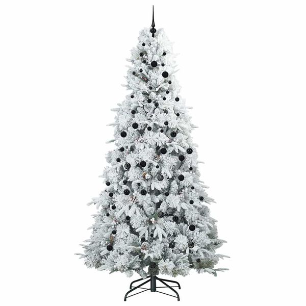 vidaXL K&uuml;nstlicher klappbarer Weihnachtsbaum Wei&szlig; 240 cm PE und PVC