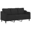 vidaXL 3-Sitzer-Sofa mit Hocker Schwarz 180 cm Stoff