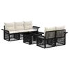 vidaXL Gartensofa-set 6 stk. Schwarz und Cremewei&szlig; Poly-Rattan