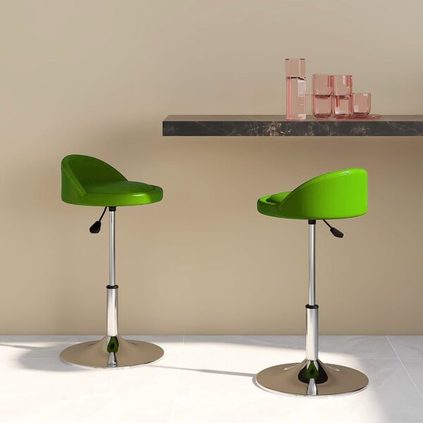 vidaXL Esszimmerst&uuml;hle 2 Stk. Drehbar Gr&uuml;n Kunstleder