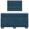 vidaXL Boxspringbett mit Matratze Blau 120x190 cm Samt