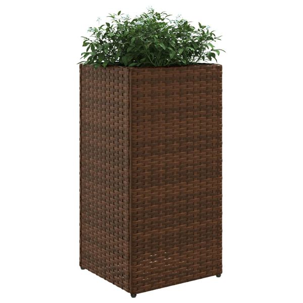 vidaXL Pflanzk&uuml;bel 2 Stk. Braun 30x30x60 cm Poly Rattan